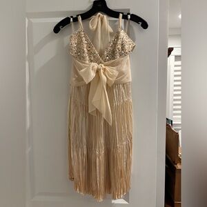 BCBGMaxAzria Cream Sequin Mini Dress